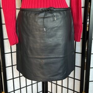 French Connection Black Genuine Leather Mini Skirt 10